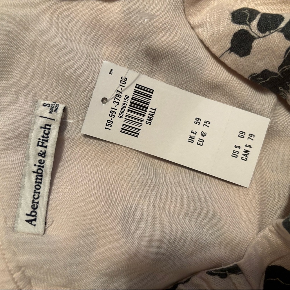Abercrombie & Fitch Green Floral on Cream Dress - Picture 2 of 2